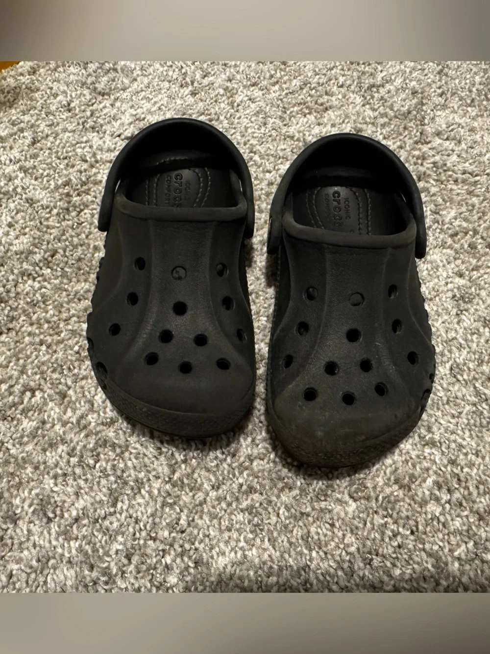 Used Baya Black Crocs Toddler Boy Girls C9 Small Kids 9 Summer shoes